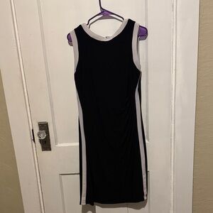 Chaps Black and White Sleeveless Dress